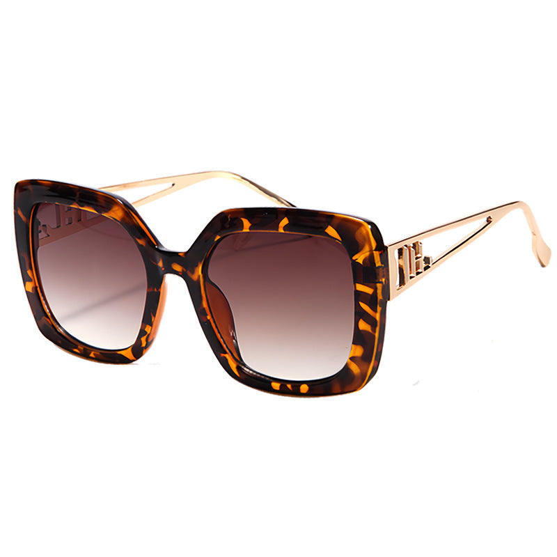 Lunettes de soleil unisexes vintage tendance à grande monture