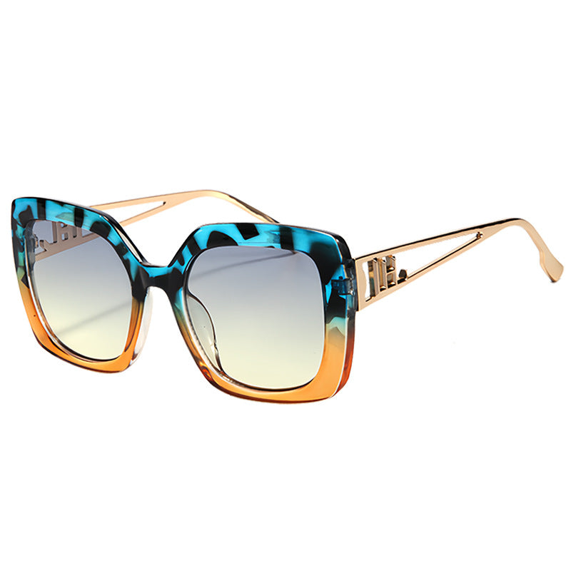 Lunettes de soleil unisexes vintage tendance à grande monture