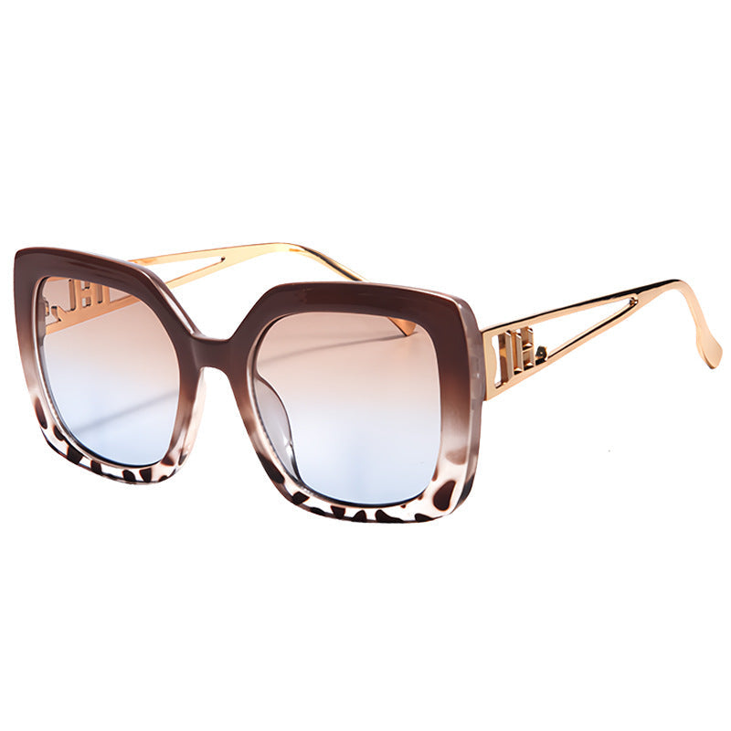 Lunettes de soleil unisexes vintage tendance à grande monture