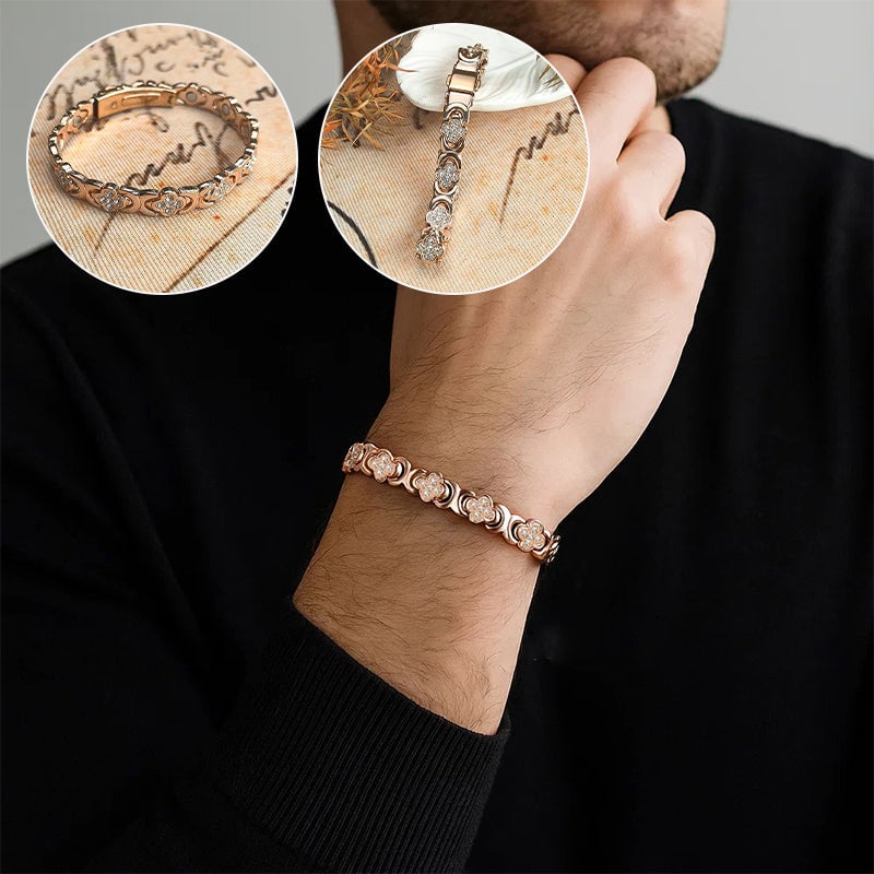 Bloem koperen armband