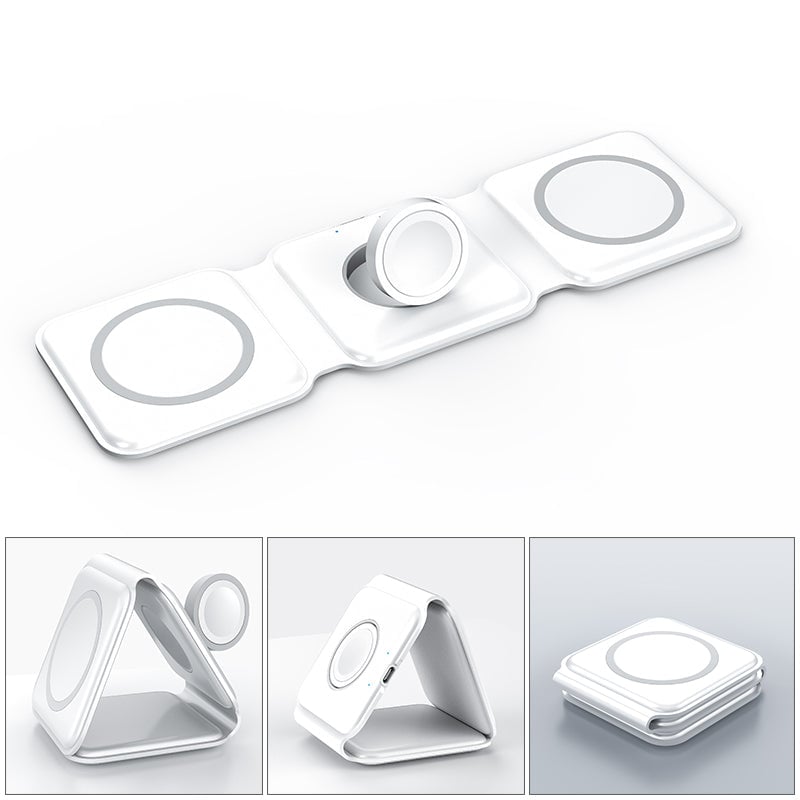 Nieuwe opvouwbare 3-in-1 draadloze oplader