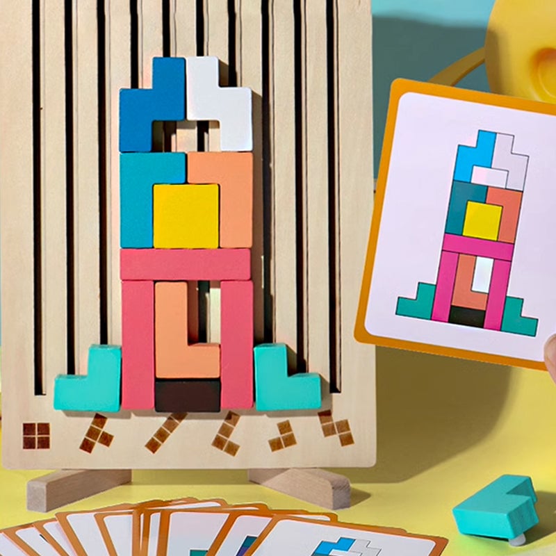 Houten Stapel Puzzelset