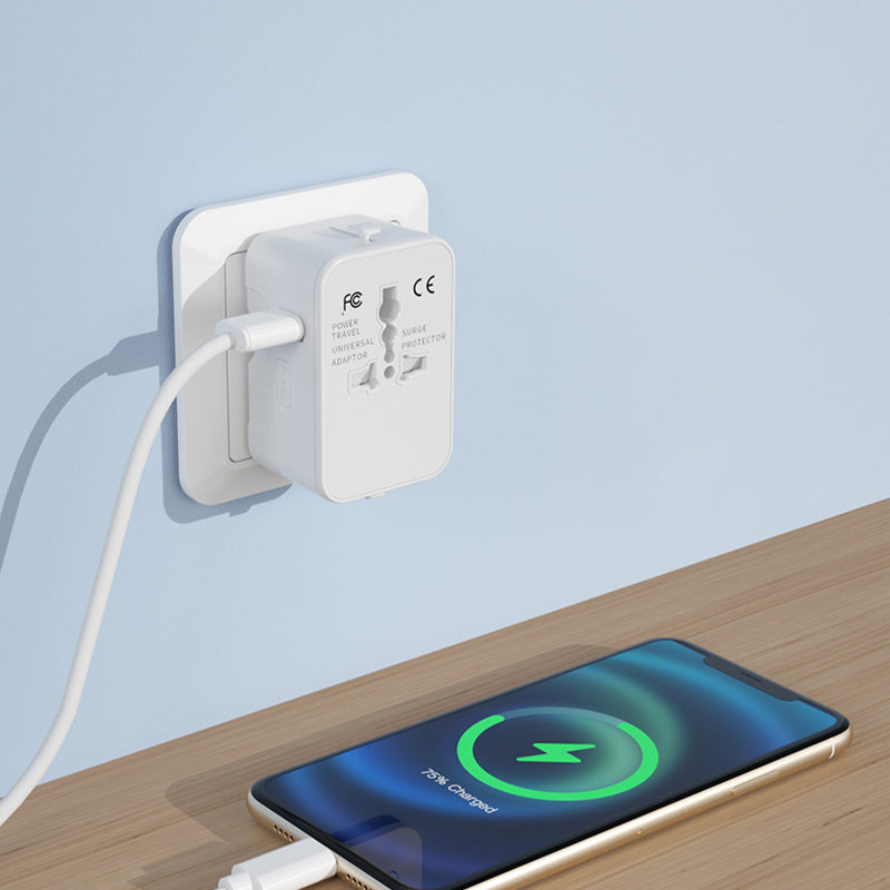 Universele reisadapter met twee USB-poorten