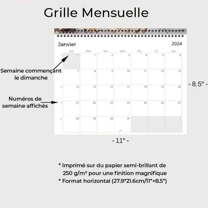 Calendrier Jésus 2024