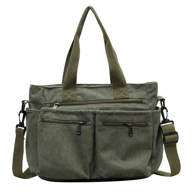 Effen corduroy tas