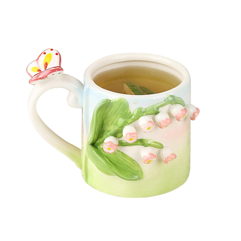 Mug fleur en relief tridimensionnel