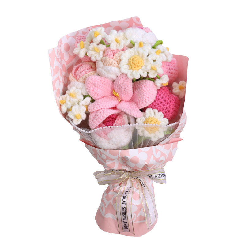 Bouquet de fleurs fait main au crochet