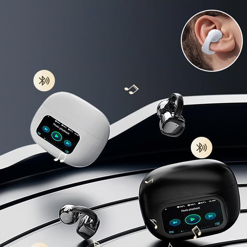 Clip-On Oor LCD Volledig Kleuren Touchscreen Draadloze Hoofdtelefoons