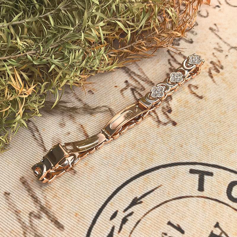 Bloem koperen armband