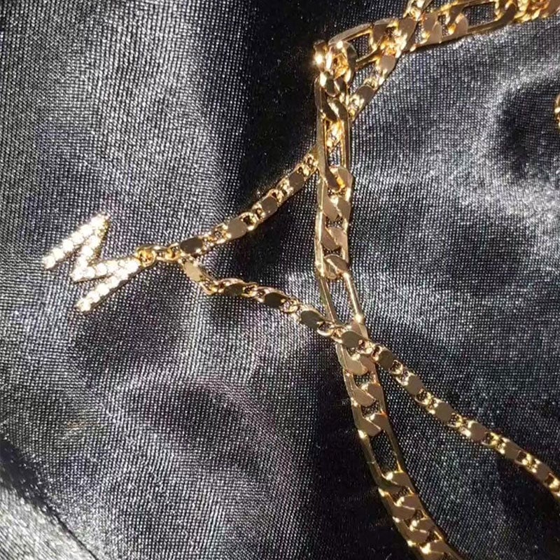 Gelaagde Enkelarmbanden voor Vrouwen - A tot Z Letters