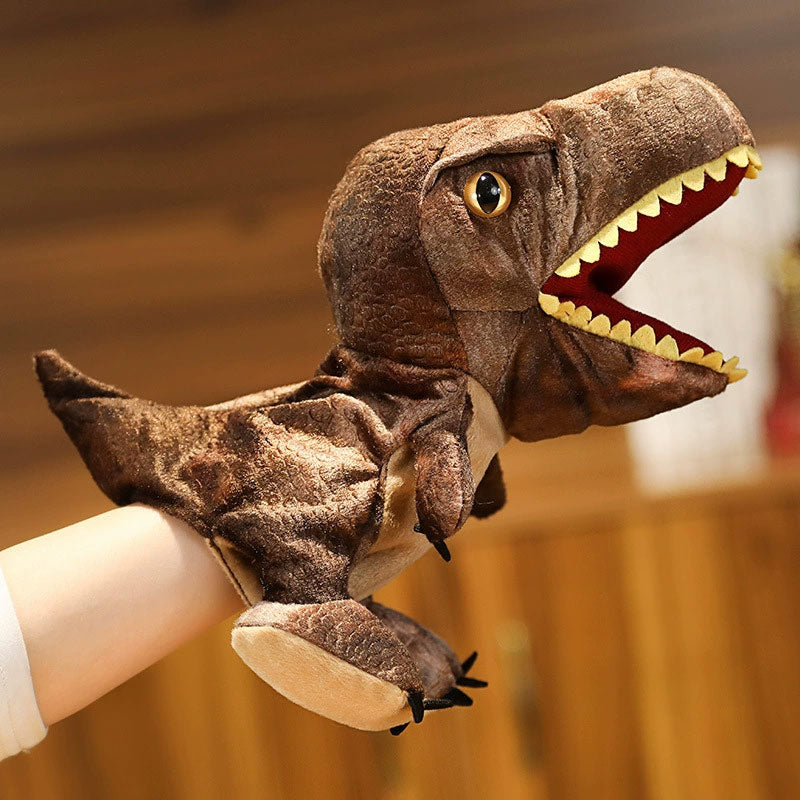 Pluche dinosaurushandpoppen