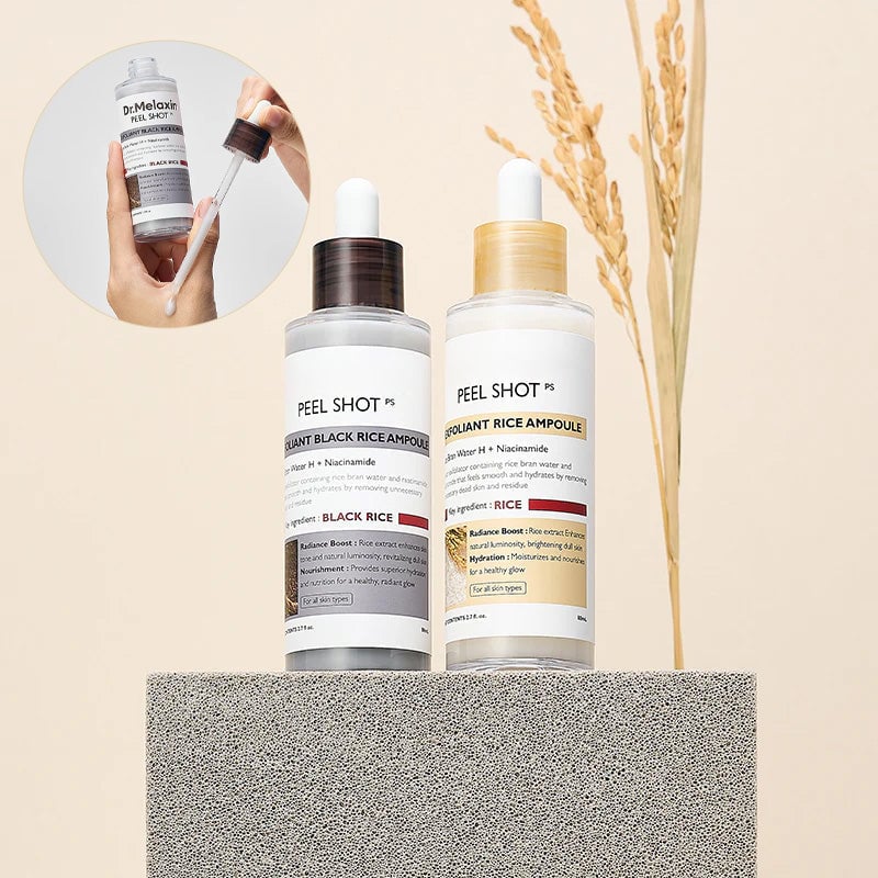 Zachte exfoliërende ampul – zwarte rijst