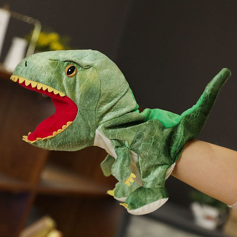 Pluche dinosaurushandpoppen
