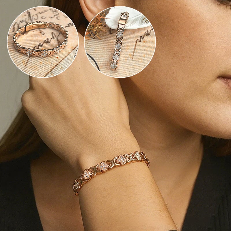 Bloem koperen armband