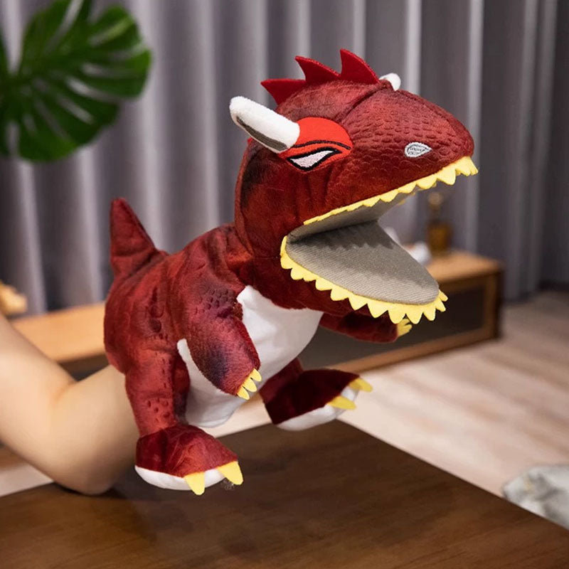 Pluche dinosaurushandpoppen