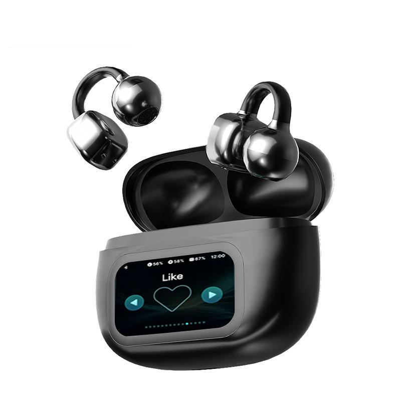 Clip-On Ear LCD Full Color Touchscreen Audio Draadloze Hoofdtelefoon