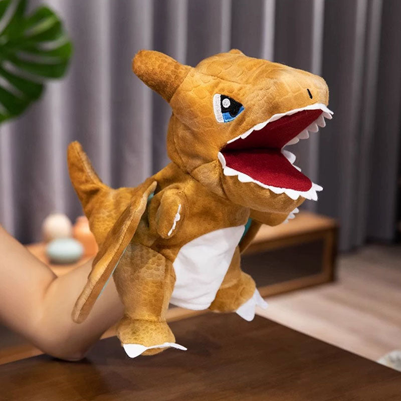 Pluche dinosaurushandpoppen