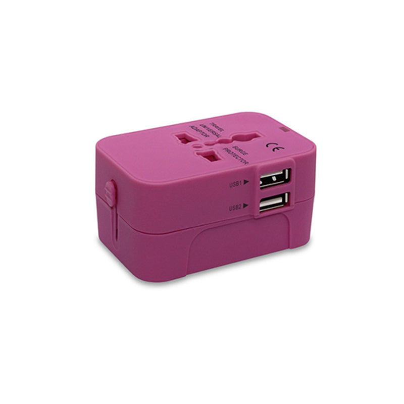 Universele reisadapter met twee USB-poorten