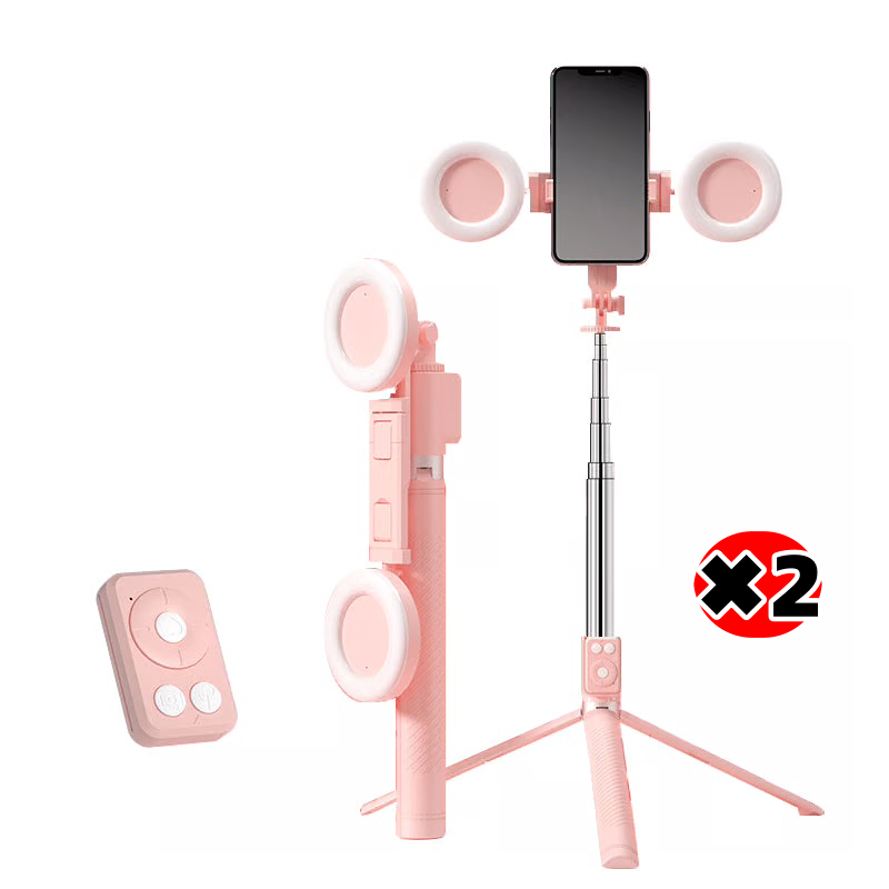 Nouveau bâton de selfie 6 en 1 avec lumière d'appoint