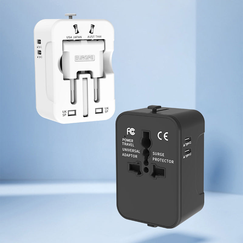 Universele reisadapter met twee USB-poorten