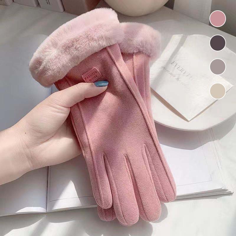 Gants à écran tactile chauds et coupe-vent de couleur unie