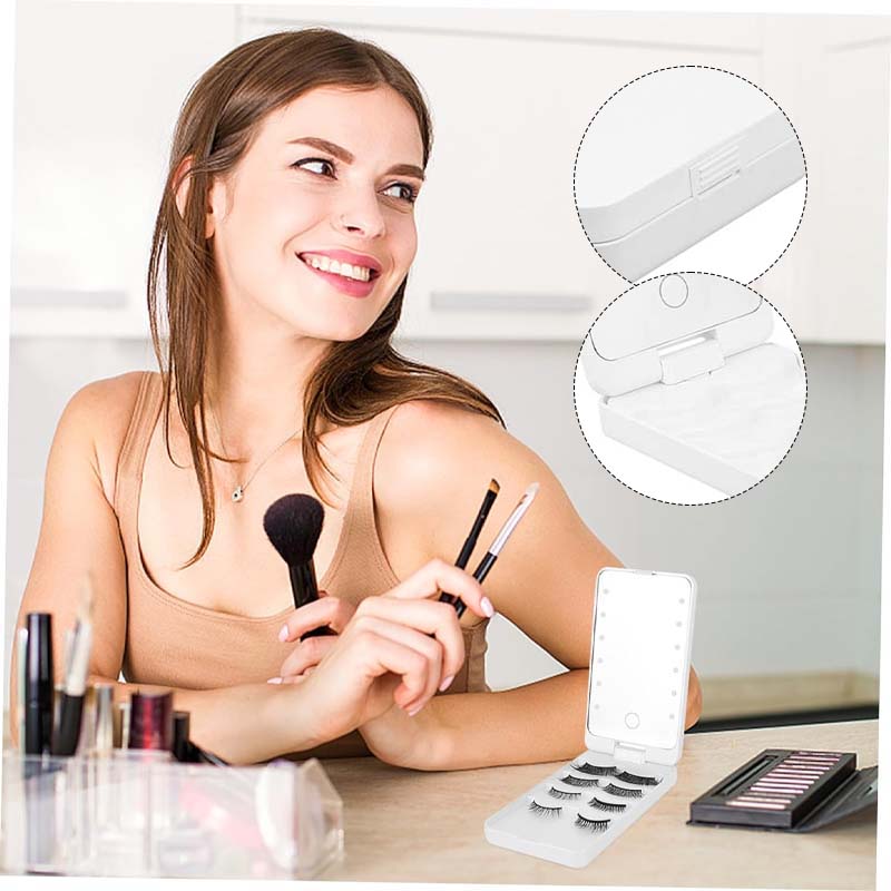 Ensemble de pinceaux de maquillage avec miroir lumineux LED