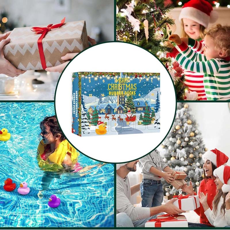 24 stuks kerst rubberen eendjes adventskalender