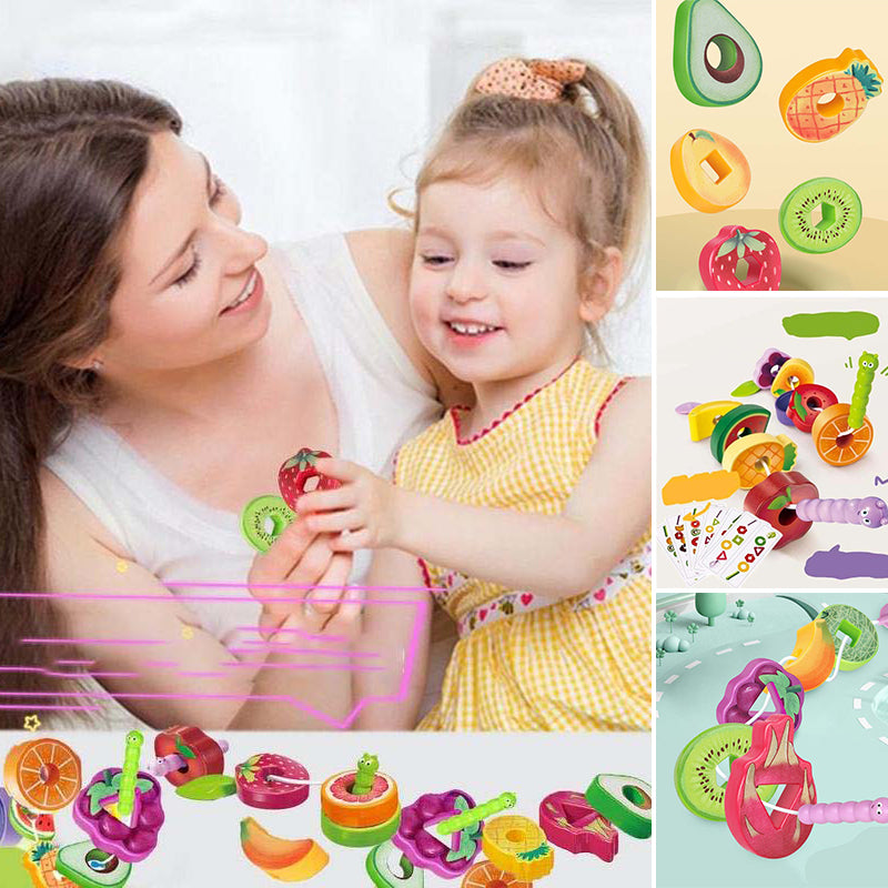 Jeu d'enfilage de fruits