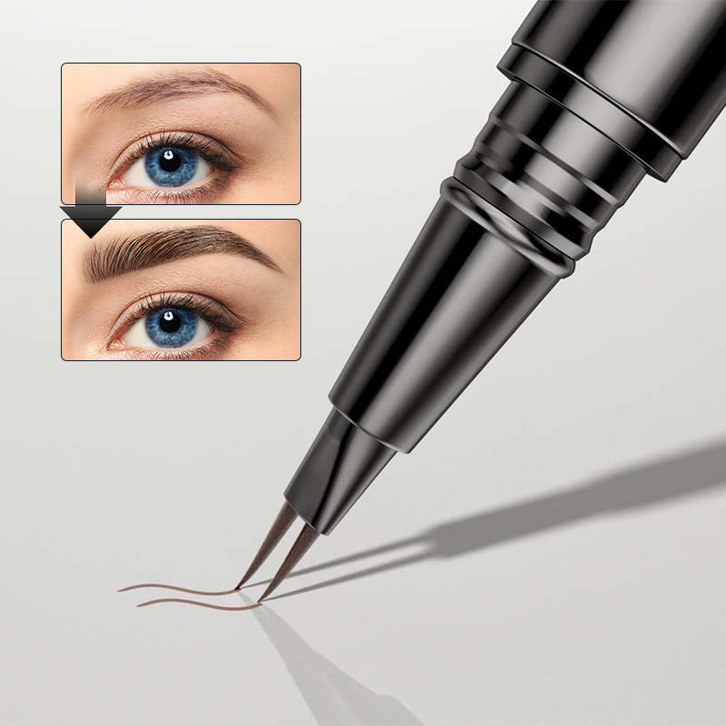 2-in-1 Dual-Ended Wenkbrauwpotlood met Micro-Vork-Tip Applicator en Precieze Borstel-Tip