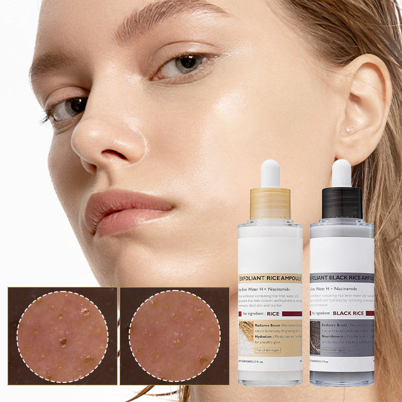 Gloeiende rijstampul set van twee - Serums voor verheldering, exfoliatie en hydratatie