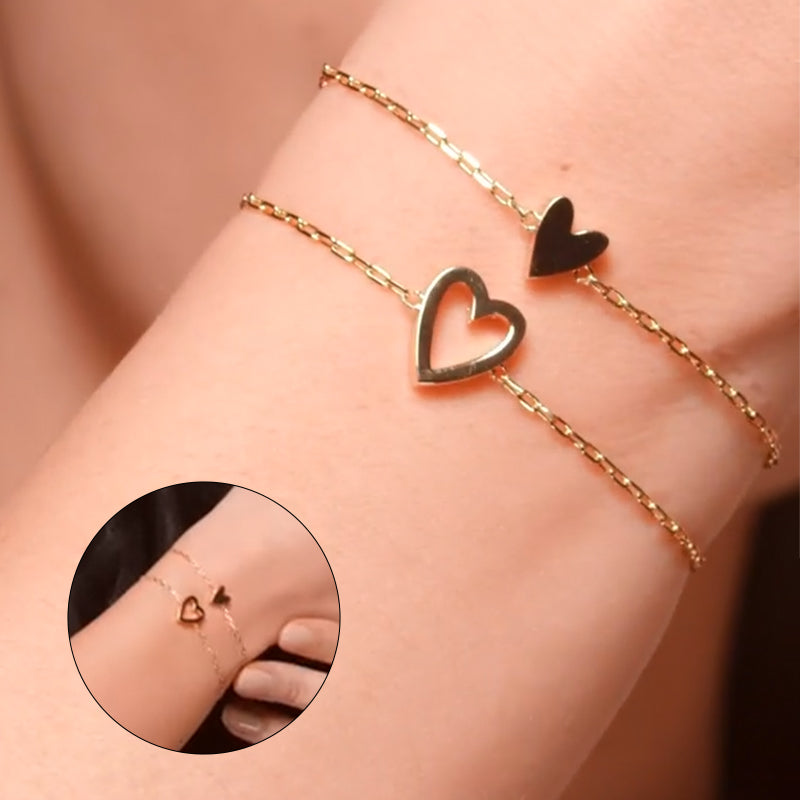Lot de deux bracelets d'amitié et d'amour ajustables
