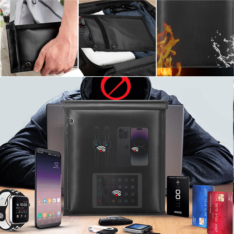 5-delige RFID-blokkeringstasset – antidiefstal, anti-tracking, waterdicht en brandwerend