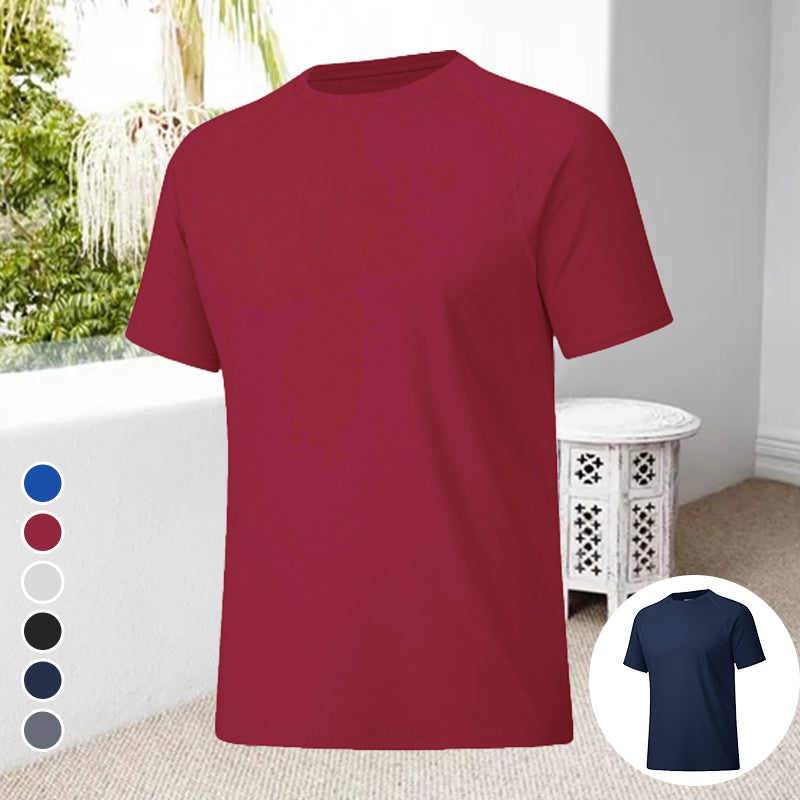 T-shirt à manches courtes et col rond pour homme, séchage rapide, style décontracté