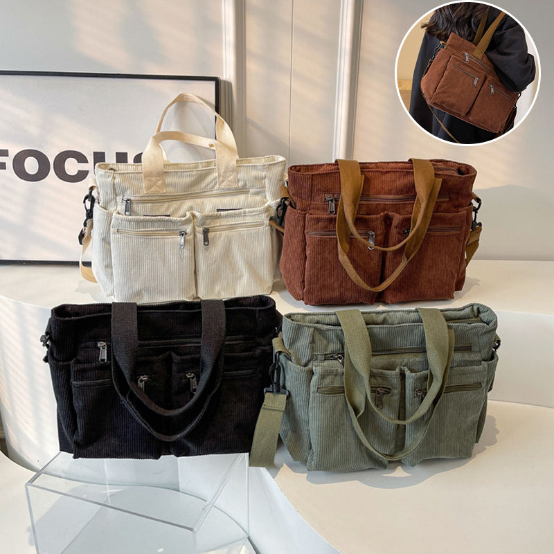 Effen corduroy tas