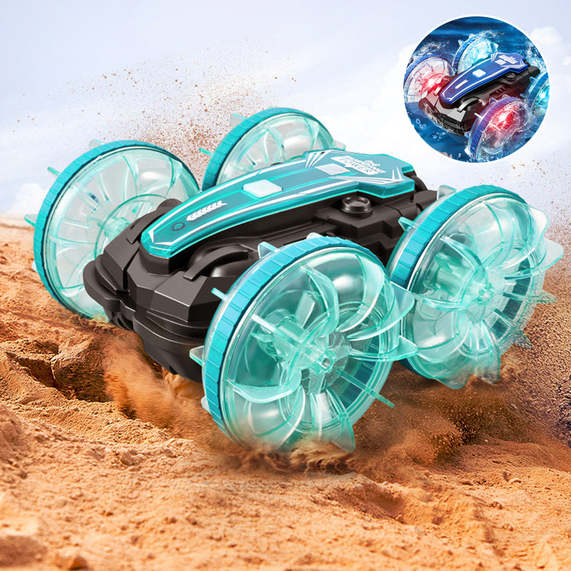 RC Stuntauto voor Land en Water met 2 Afstandsbedieningen