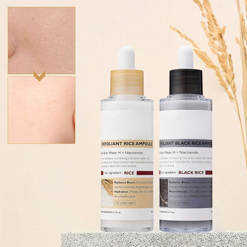 Gloeiende rijstampul set van twee - Serums voor verheldering, exfoliatie en hydratatie