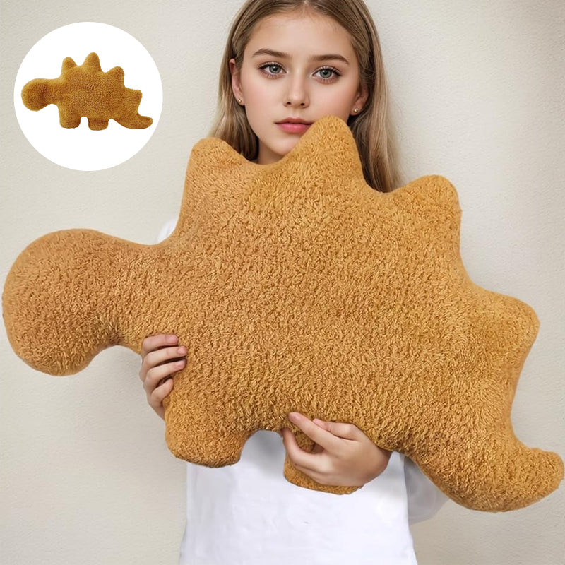 Coussin en peluche dinosaure