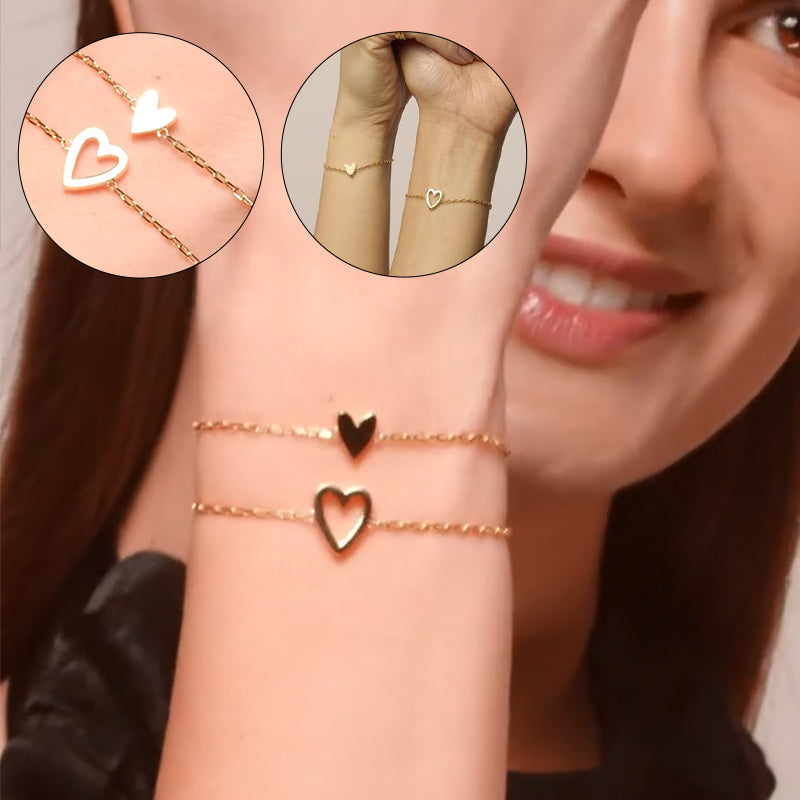 Lot de deux bracelets d'amitié et d'amour ajustables