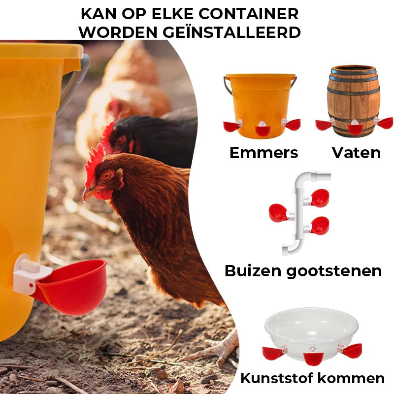Automatische waterbekers voor kippen (6 stuks)