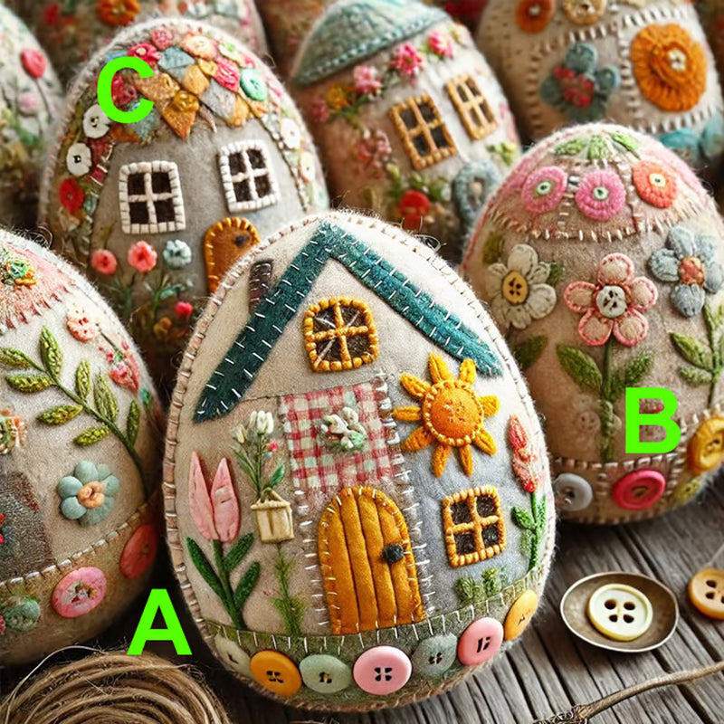 Patchwork vilten eierhuis doe-het-zelfpakket