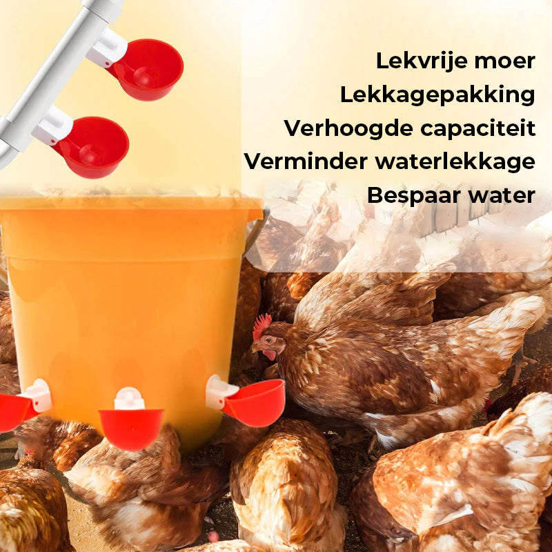 Automatische waterbekers voor kippen (6 stuks)