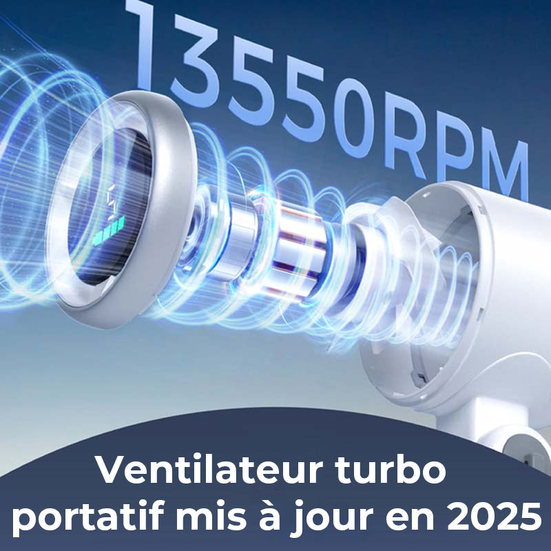 Ventilateur à turbine à grande vitesse pliable à la main