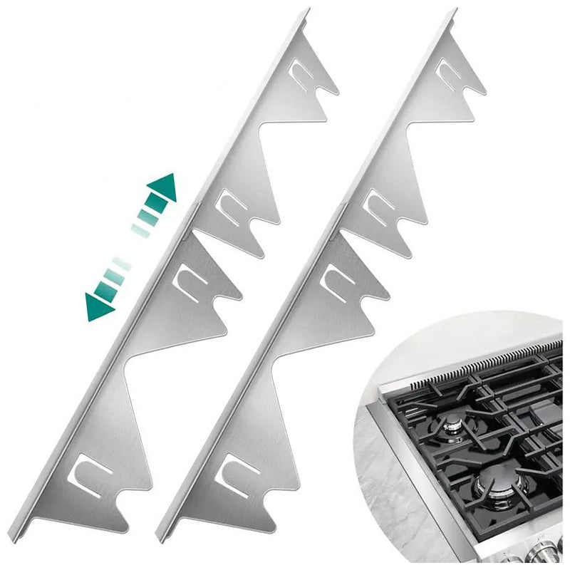 Couvre-joints de cuisinière rétractables en inox