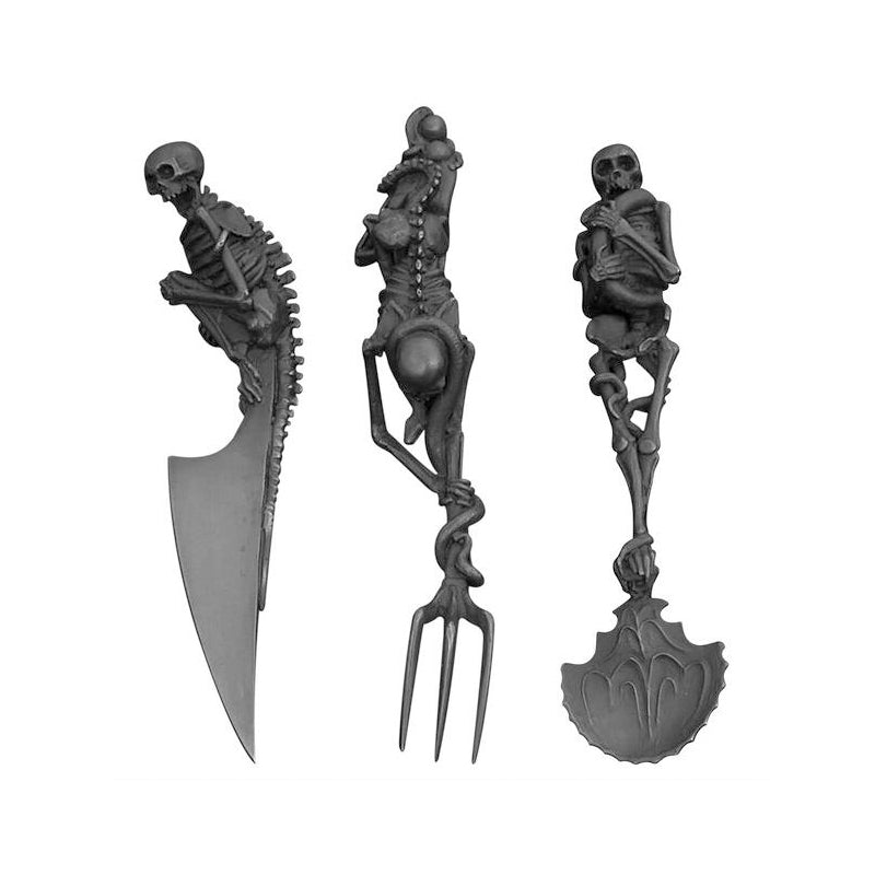 Ensemble de couverts squelettiques pour cadeau d'Halloween (3 pièces)