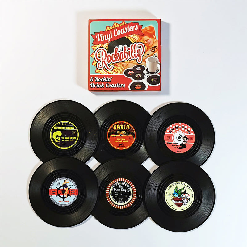 Dessous de verre en vinyle avec support de lecteur de vinyle rétro
