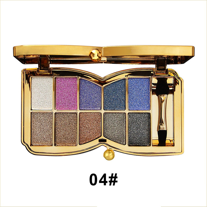 Palette d'ombres à paupières 10 couleurs pailletées