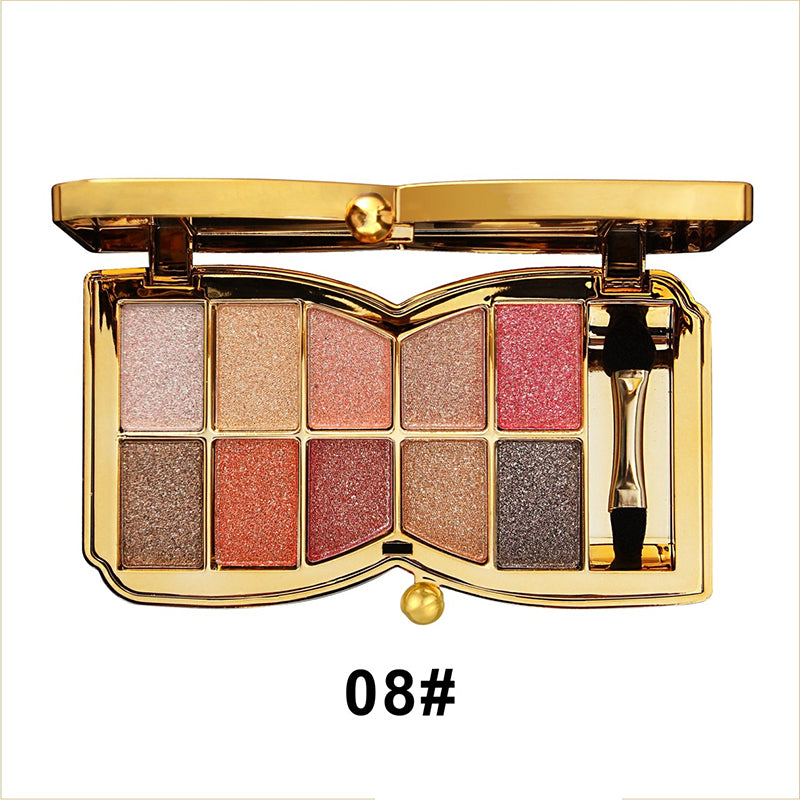 Palette d'ombres à paupières 10 couleurs pailletées