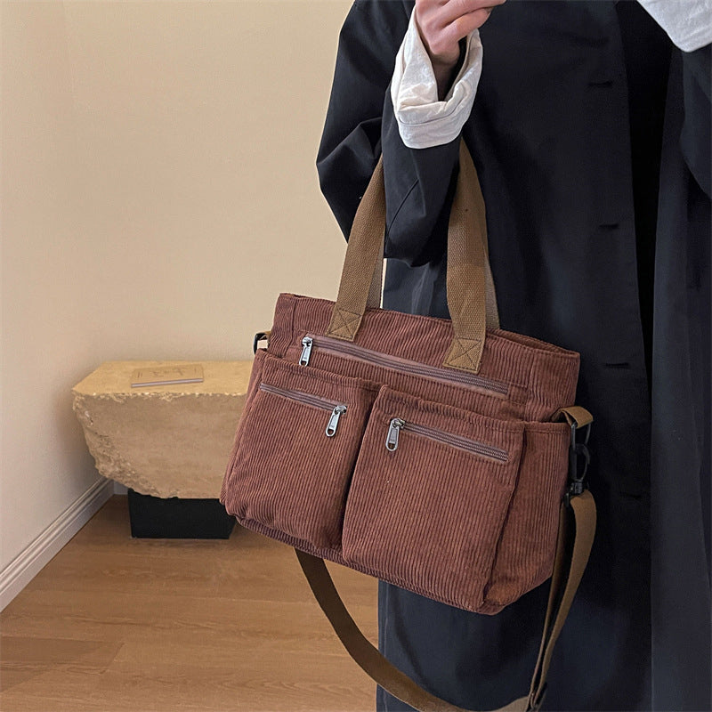 Effen corduroy tas