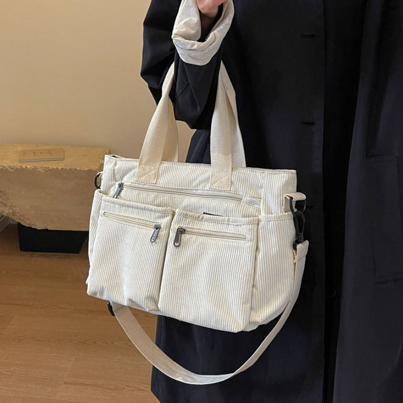 Effen corduroy tas