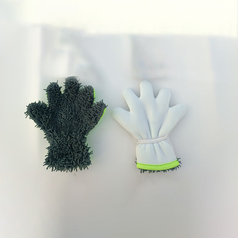 Gants de lavage de voiture double face à cinq doigts